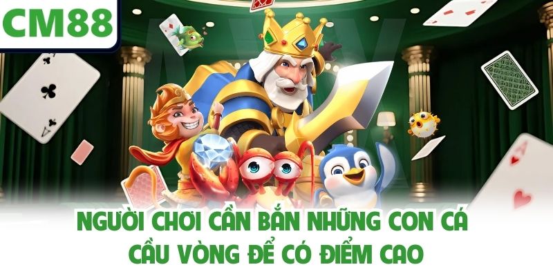 Người chơi cần bắn những con cá cầu vòng để có điểm cao